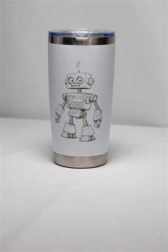 20 Oz Retro Robot Laser Engraved Tumbler | Sci-fi Robot Fan Cup | Custom Color | Yeti or Yeti Style Stainless Steel - Etsy