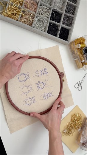 Would you like to learn goldwork embroidery? You can already join the course! #embroiderytutorial