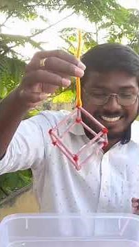 Guy Creates Cube Shaped Bubble in Magnet Stick Cube - 1304266