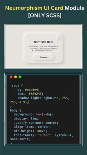 Neumorphism UI Card Module | Soft UI Design using ONLY SCSS