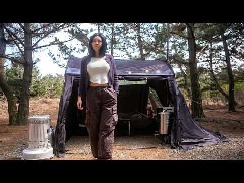 Spring by the Sea Forest Cozy Camping with My Dog