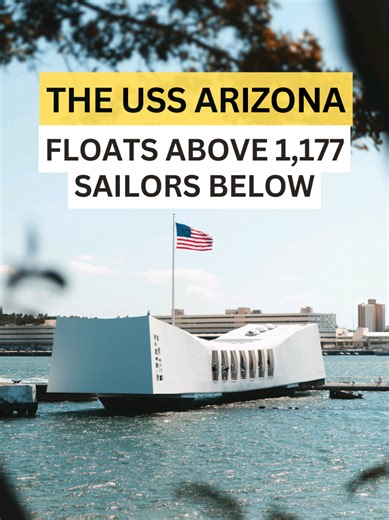 The USS Arizona Memorial at Pearl Harbor is one of the most visited historic sites in the United States, yet many visitors don’t realize the ship beneath it was never raised. After the December 7, 1941 attack on Pearl Harbor, the U.S. Navy made the decision to leave the USS Arizona where it sank, as more than 1,177 sailors and Marines remained entombed inside. In 1962, a memorial was built directly above the wreck, carefully designed not to touch the ship below. Today, visitors can see oil still