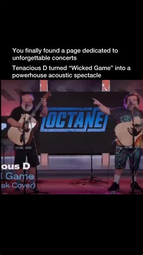 Unforgettable Concerts on Instagram: "🔥 Tenacious D – “Wicked Game” (Live Cover) When Tenacious D — Jack Black and Kyle Gass — broke into a live cover of “Wicked Game,” the crowd got exactly what makes the duo legendary: powerhouse vocals, flawless acoustic chemistry, and a wink of comedic charm that never overshadows the musicianship. Jack’s dramatic, full‑throttle delivery turned Chris Isaak’s haunting ballad into a soaring rock‑opera moment, while Kyle’s guitar work kept the performance grou