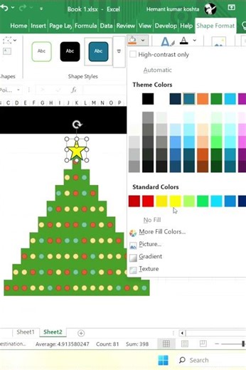How to make Cristmas Tree 🎄 in Excel
