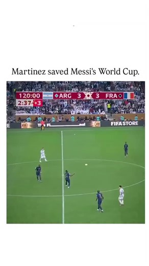 Sports Universe on Instagram: "The post showcases a clip from the 2022 FIFA World Cup final penalty shootout, where Argentina goalkeeper Emiliano Martínez dives to save Kingsley Coman's shot, preserving a 4-2 lead that enabled Lionel Messi's decisive penalty for a 4-3 win. Martínez's stop was critical after France's earlier miss, preventing a potential shift in momentum; his Golden Glove-winning performance, including psychological taunts, drew 2.7k likes and 1.2M views by blending nostalgia wit