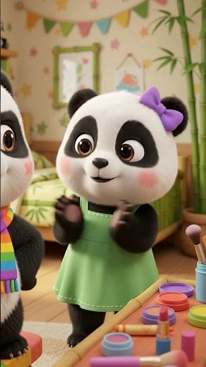 Sister panda make funny makeup 😂 #shorts
