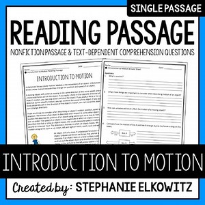 Introduction to Motion Reading Passage | Printable & Digital