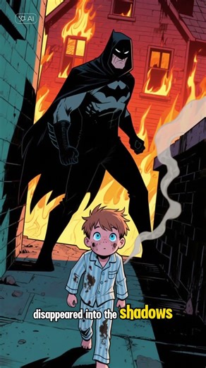 batman help kid on house fire