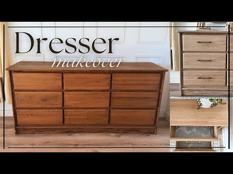 Refinishing Solid Oak Vintage Dresser | Sanding and Staining Furniture