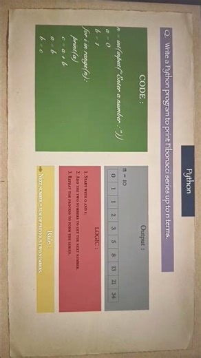 Fibonacci series in python programming #python#code#akhilpydii