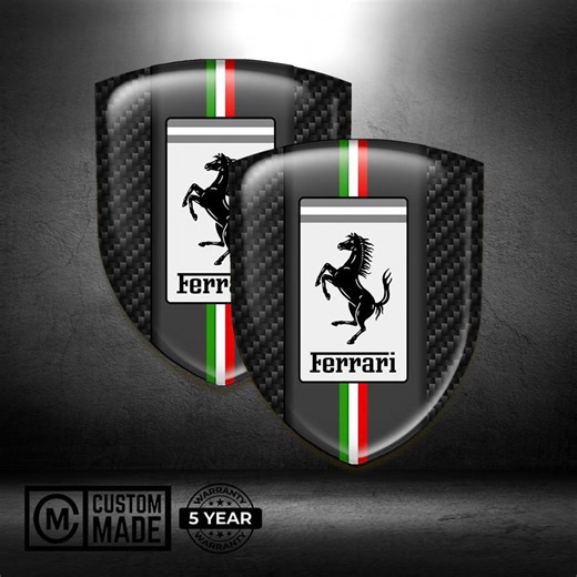 Ferrari Emblem Sticker Overlay – Set of 2 Custom Domed Resin Car Badge Decal - Etsy