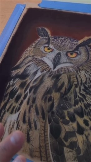 Eurasian Eagle-Owl: the silent giant 🦉👀 #owl #eagleowl #wildlife #pastelpainting