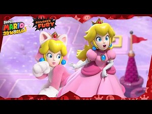 Super Mario 3D World for Switch ᴴᴰ | World 5 (All Green Stars & Stamps) Solo Peach