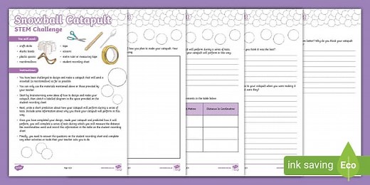 Snowball Catapult STEM Challenge 3-6