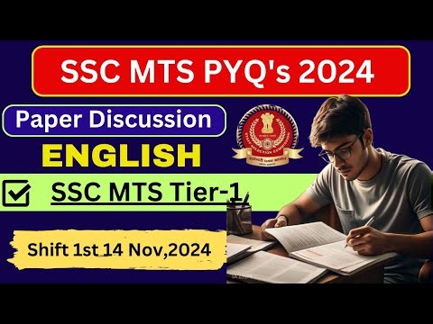 BOOST YOUR SSC MTS PREPARATION! Previous Year English Questions Shift 1st | 14 November, 2024 ||