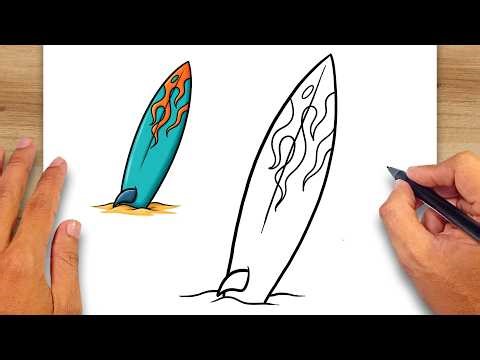 How to draw Surf Board - Easy Drawing for Kids & Beginners