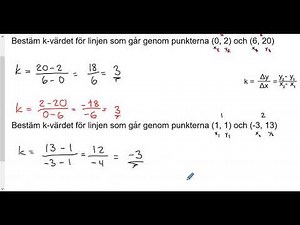 Matematik 2b: Bestämma k- och m-värde algebraiskt