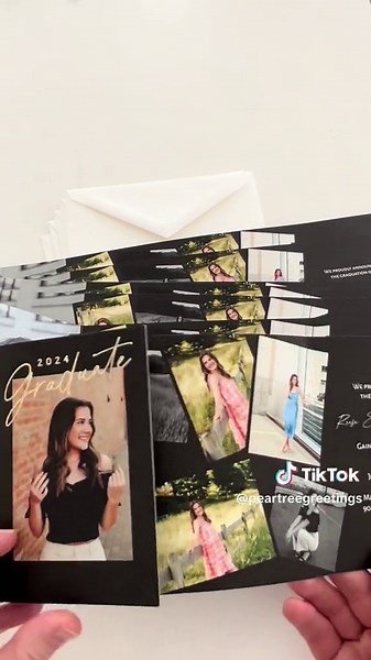 ✨ Make the grad SHINE! 🎓 The “Shining Type” graduation invitation is packed with photos and custom wording. And that gold foil stamping is the *chef’s kiss* 🍐 Exclusively at www.PearTree.com #peartreegraduation #classof2024 #graduation #gradpartyideas #graddecorations #graduationparty #graduationannouncements #graduationinvitations #graduation2024