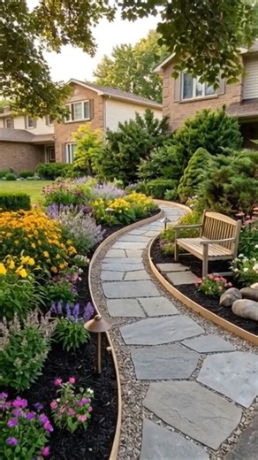 Amazing Garden Path Making 🌿#shorts #timelapse