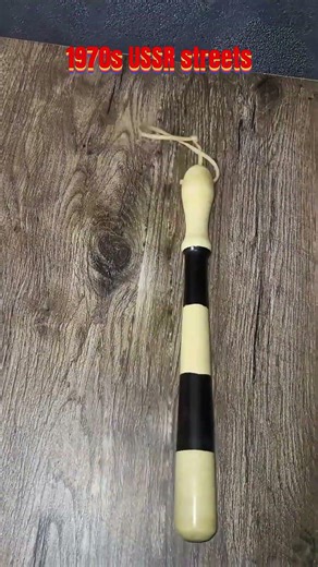Vintage Soviet Traffic Police Baton USSR Wooden Stripe Signal Stick