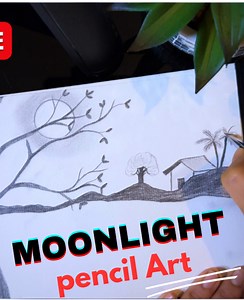 Moonlight Drawing Pencil Art Tutorial