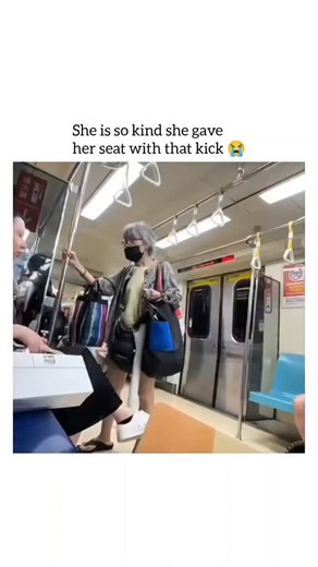 guffvibes on Instagram: "This video is a viral comedy clip that showcases a humorous example of "aggressive kindness" on public transportation. Video Overview The Setting: The scene takes place inside a subway train where an elderly woman is seen standing with several bags. The Act of Kindness: The elderly woman clears a space on the bench to offer a seat to a younger woman standing nearby. The Twist: When the younger woman seems hesitant or slow to take the seat, the elderly woman use a sudden,