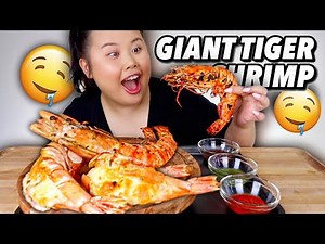 GIANT SHRIMP RECIPE SEAFOOD BOIL (TIGER SHRIMP) MUKBANG 먹방 EATING SHOW!