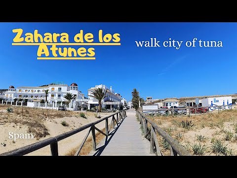 Zahara de los atunes, Spain. 4K Walk tour. Province Cadiz