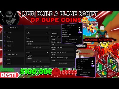 [Upd🌑]Build A Plane Script/Hack✨ Dupe Coins🔥,Super fast Fly Plane🤩,Autofarm Distance😎,Tp+More