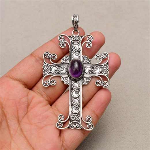 Buy Handmade Amethyst Pendant, 925 Sterling Silver Jewelry Online in India - Etsy