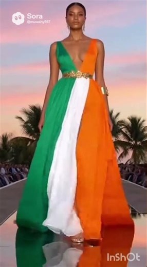 Girls modeling dresses with the Ivory Coast flag, which dress is better?