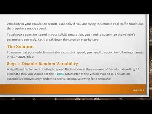 Achieve Constant Speed for Your Vehicle in SUMO Files