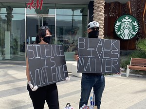 Peaceful protest underway in downtown Palm Springs
