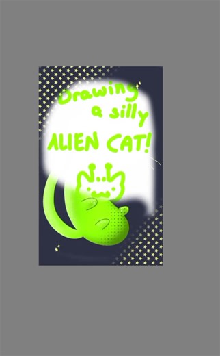 I Drew an Alien Cat! 💚 #cute #drawing #art #letmeshowyou #artreveal