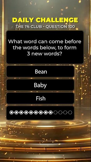 The 1% Club Quiz - Daily Challenge - Question 100