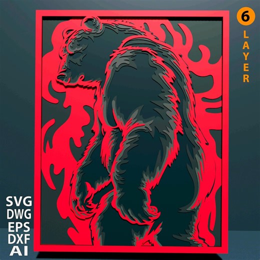 Bear Multilayer SVG. Laser Cut File. Layer Construction. Plywood Cutting. CNC. Mandala Plywood - Etsy