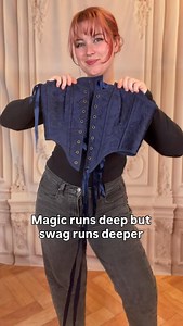 You too can be the swaggiest of the realm✨ How cute is our blue elven dress paired with our navy blue corset😍💙 #corset #renaissancefestival #fairy #fairycore | French Meadows
