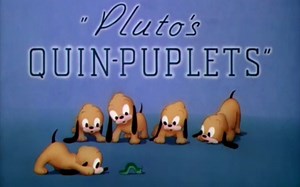 迪士尼动画布鲁托布鲁托的五只小狗 Pluto's Quin-Puplets.1937.重制版标题卡第二版