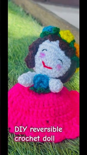 DIY crochet reversible doll tutorial #crochet #diykeychain #reversible #doll #diy #handmadedoll