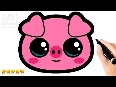 How to Draw a Cute Pig Face 🐷