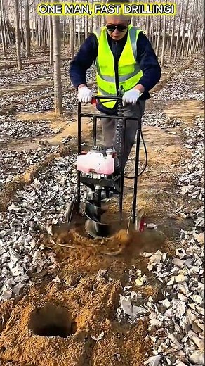 Portable Earth Auger Machine! One-Person Tree Planting Made Easy.