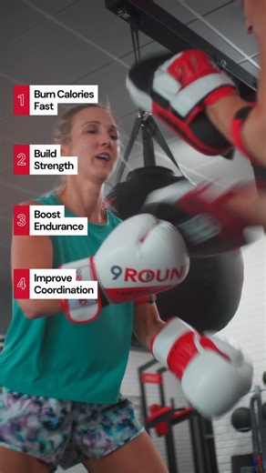 Thinking about switching up your fitness routine, Richmond? Here are 9 benefits of kickboxing fitness! 🥊💪 Strength, cardio, core, confidence, and more, all in just 30 minutes. Which benefit is your favorite? Drop it in the comments! ⬇️ #KickboxingFitness #FitnessGoals | 9Round Fitness