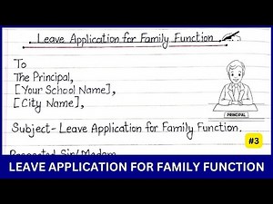 Write a Letter to the Principal for Leave Application for Family Function | Formal Letter Writing #3