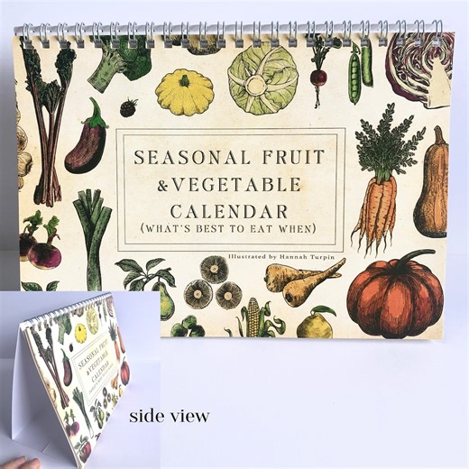 Buy A5 Fruit and Vegetable Desk Calendar, (UK Version) Perpetual Monthly Calendar (dateless), (FSC Certified) Online in India - Etsy