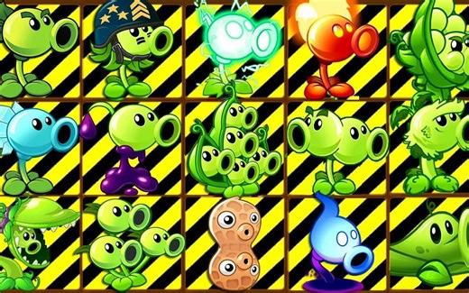 所有豌豆射手植物和其他植物级别1 对抗花瓶巨人僵尸 - PVZ 2挑战