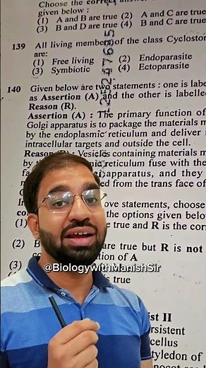 NEET Question Golgi Apparatus: Function & Transport | Assertion-Reason Explained | Cell #shorts