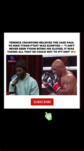 🚨😱Terence Crawford Says Jake Paul vs. Mike Tyson Was Scripted #terrencecrawford #jakepaul #shorts