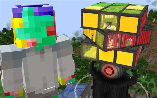 【MC中字】我为朋友建造了一座巨型魔方基地！