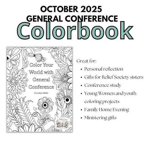 LDS October 2025 Coloring Book | Oct 2025 General Conference | Uplifting Quotes From General Conference | Inspirational Coloring Pages - Etsy