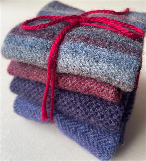 Felted Wool Fabric Purple Bundle Ideal for Wool Applique, Penny Rugs, Rug Hooking, Pin Cushions, Pennies, and Woolen Crafts. - Etsy